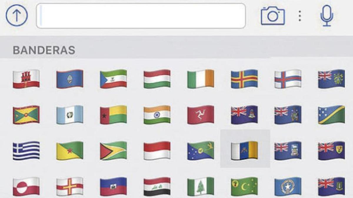 La bandera de Canarias como emoji del Whassap