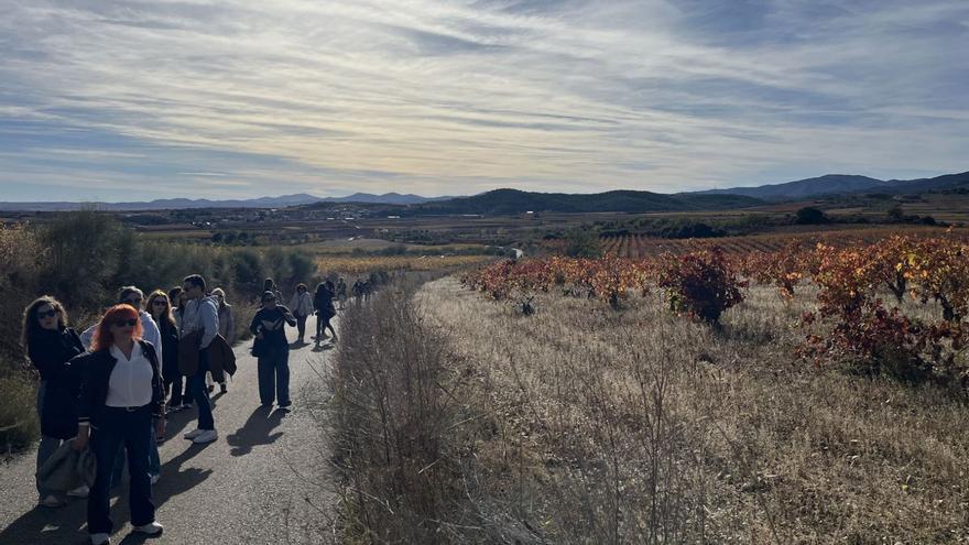 Bus del Vino del Día Mundial del Enoturismo paseando desde Aguarón a Cosuenda. | SERVICIO ESPECIAL