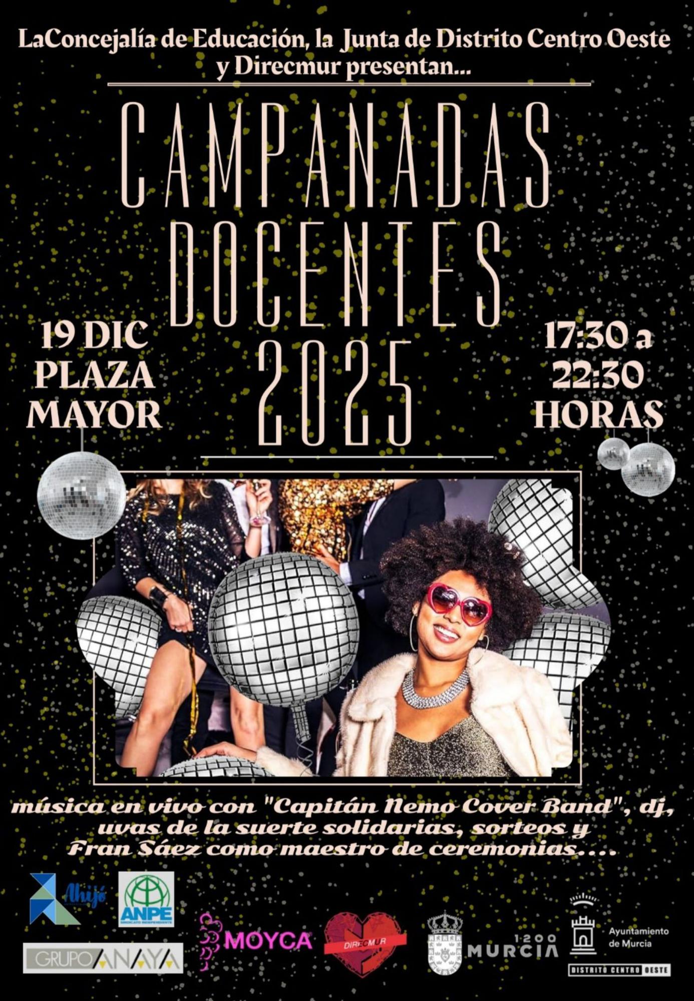 Las Campanadas Docentes vuelven el próximo viernes a la Plaza Mayor de Murcia