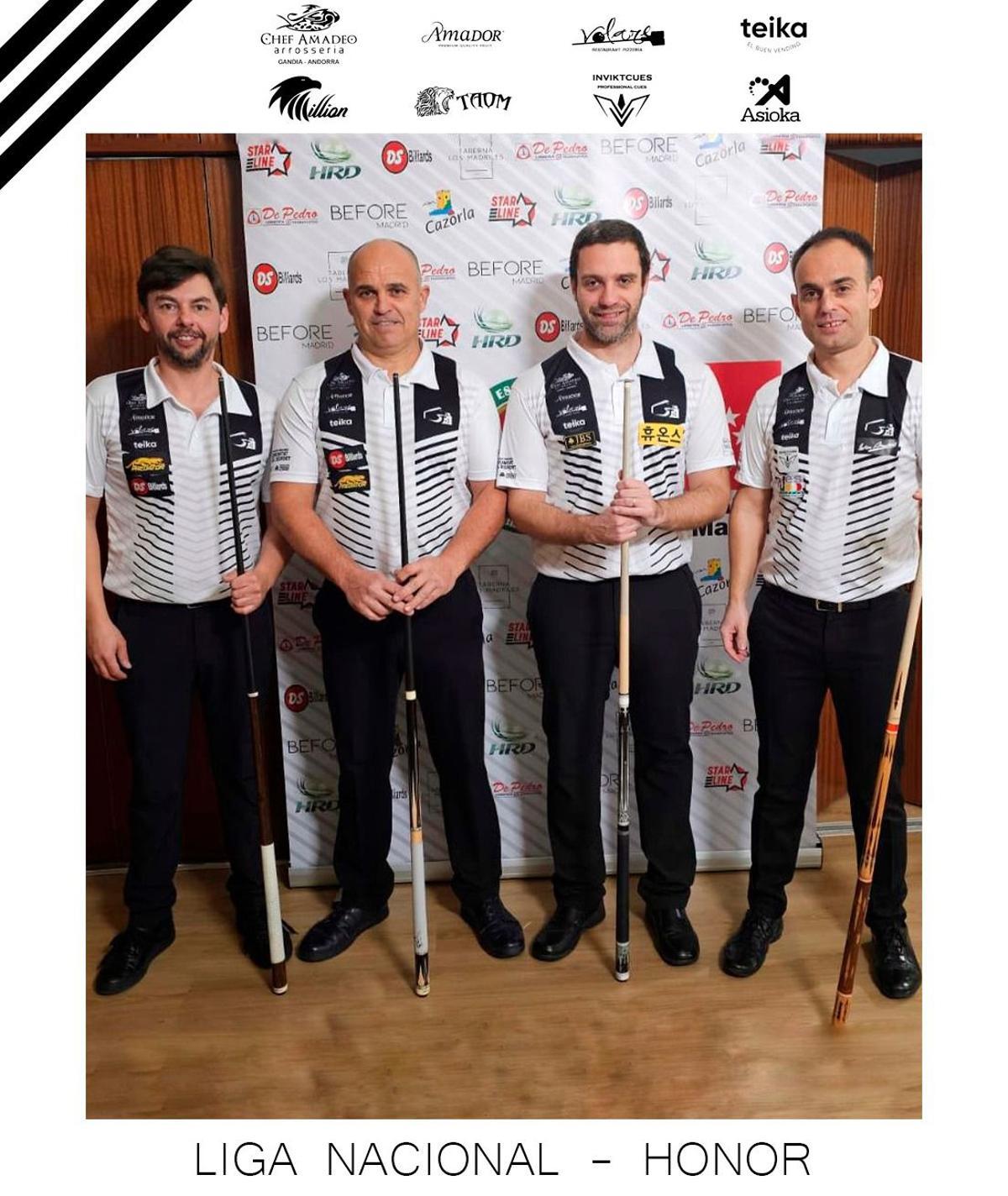 Jugadores del Gandia Billar que han competido en la Liga Nacional