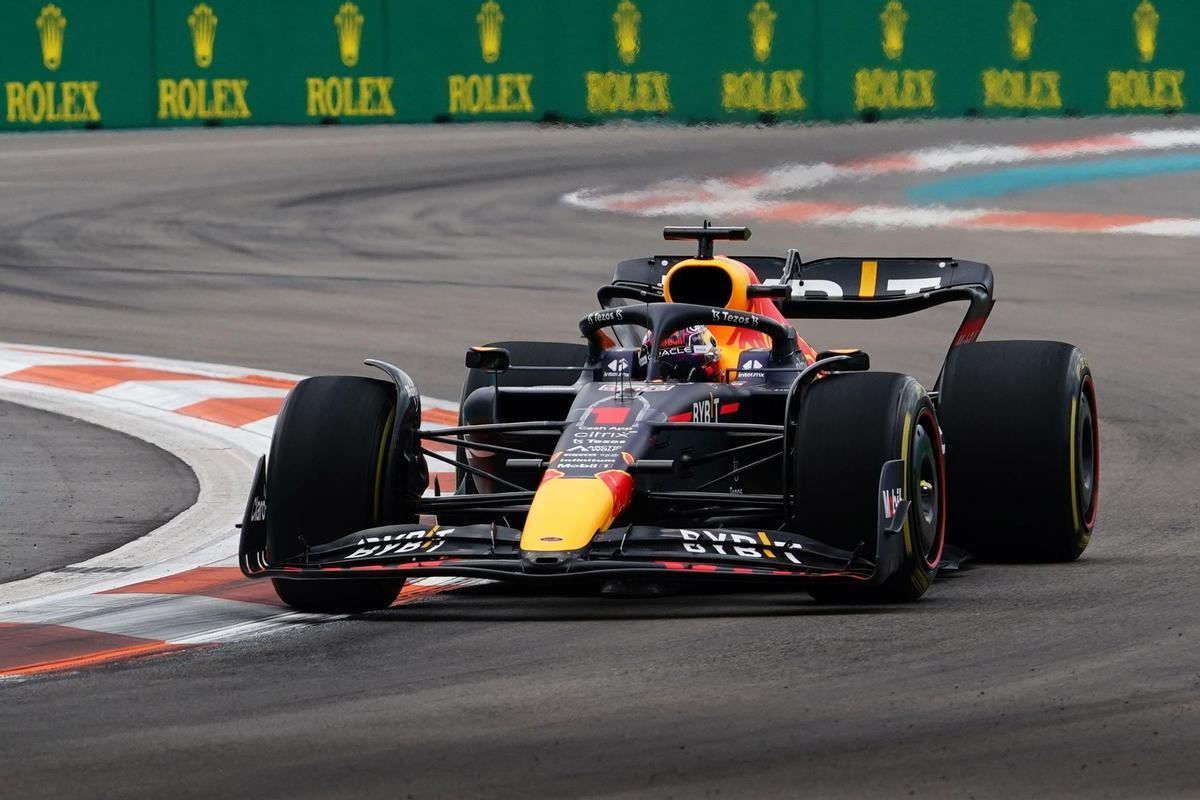 Miami Gardens (United States), 08/05/2022.- Holland’s Max Verstappen of Red Bull Racing during the Formula One Grand Prix of Miami at the Miami International Autodrome in Miami Gardens, USA, 08 May 2022. (Fórmula Uno, Estados Unidos, Roma) EFE/EPA/SHAWN THEW