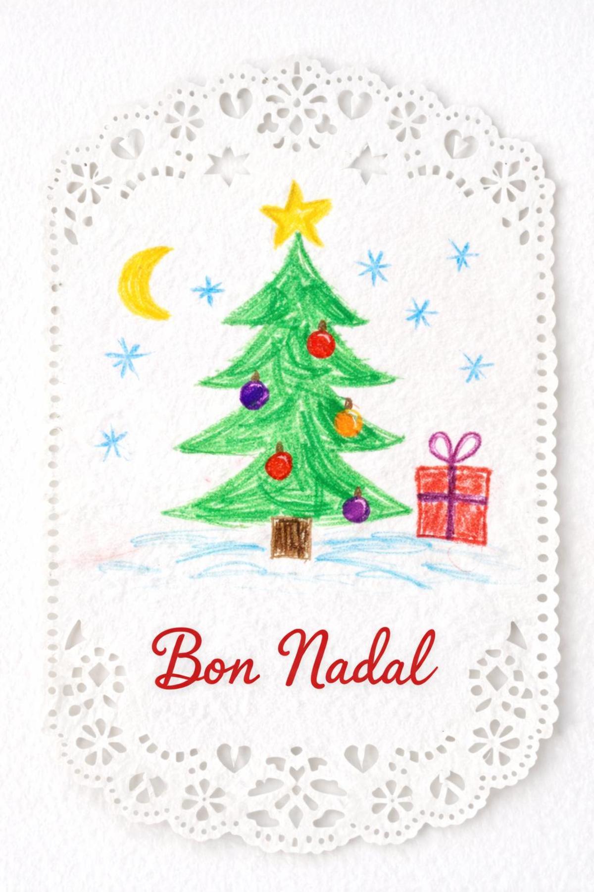 Otra idea sencilla es elaborar postales de Navidad con motivos mallorquines.