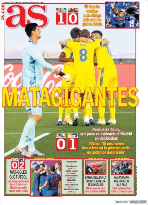 Portada AS domingo 18 octubre 2020