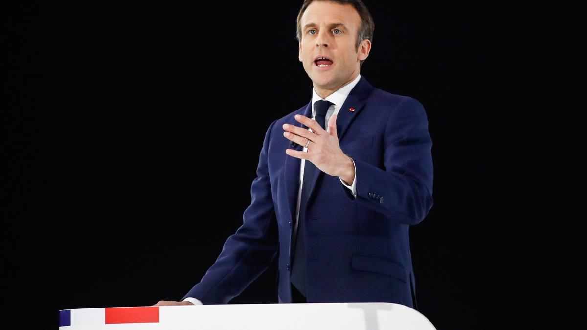 President Macron campaigns in Nanterre