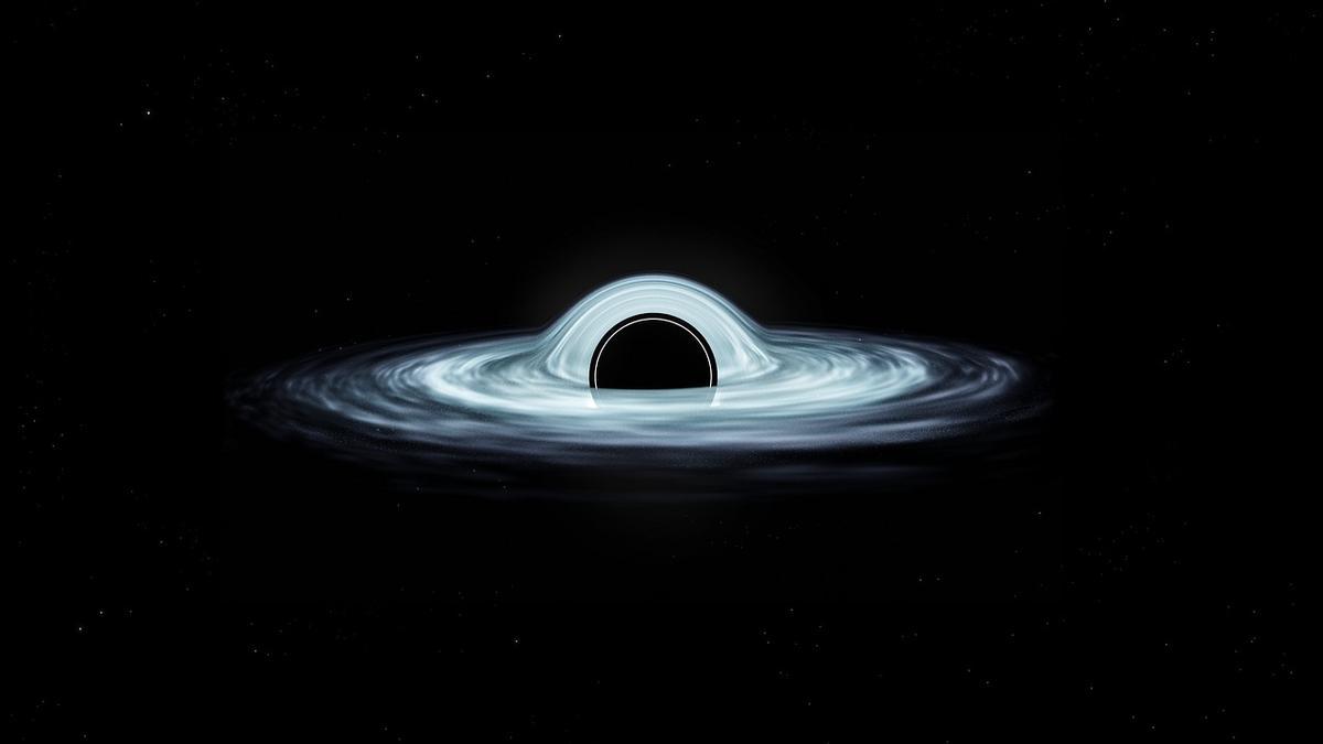 Recreación artística de un agujero negro.