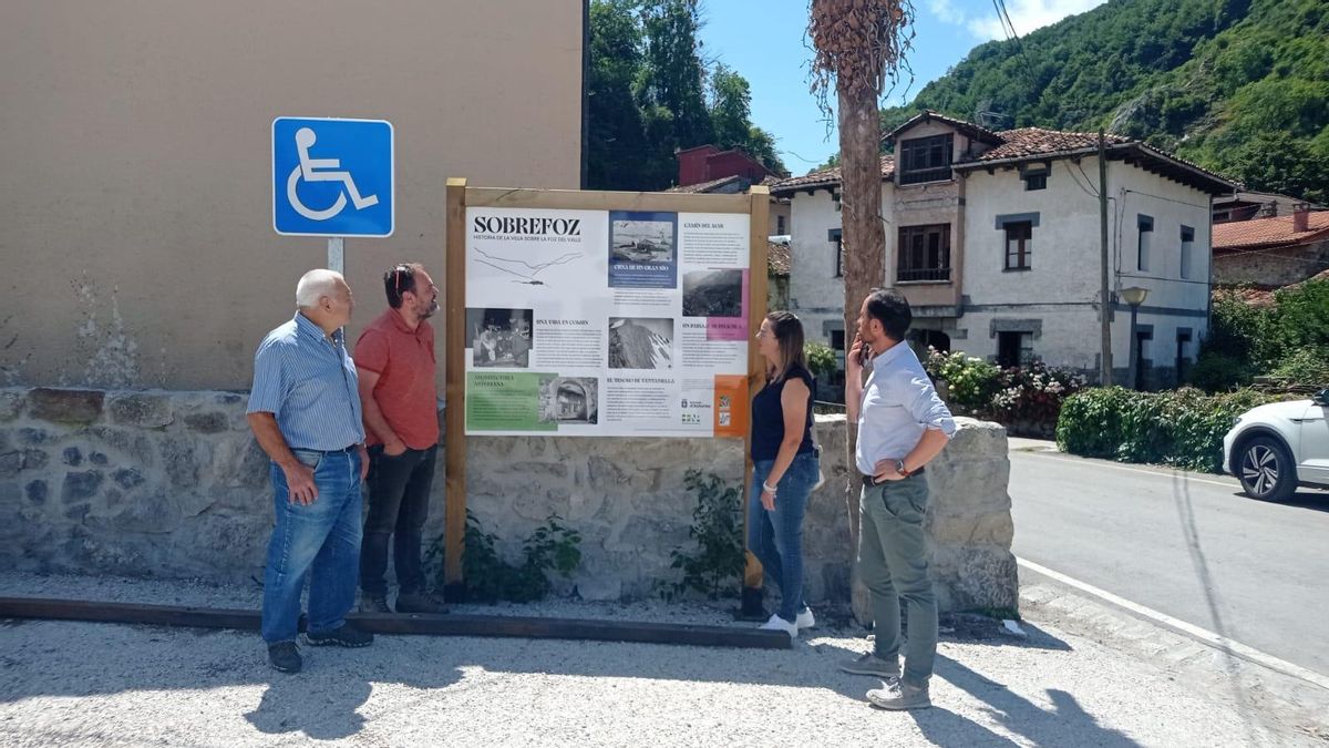 David Villar y Marta Alonso visitan el fin de las obras de mejora de accesibilidad en Sobrefoz.
