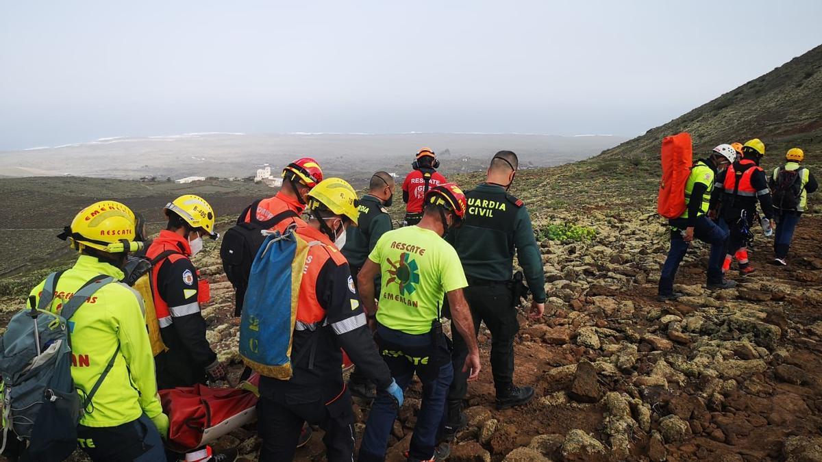 Aparece un hombre sin vida en la zona del Volcán de La Corona, en Lanzarote (08/02/2022)