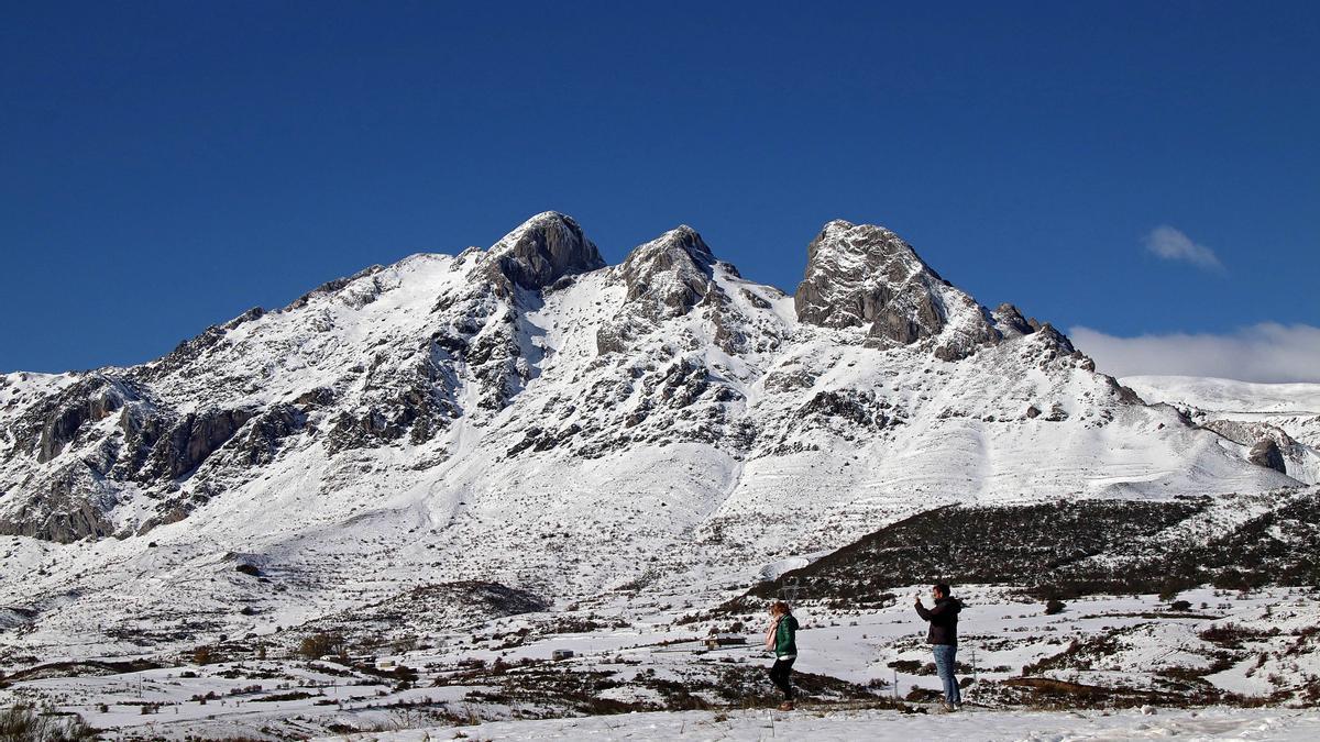 Primera nevada en las montañas leonesas el pasado 6 de noviembre.
