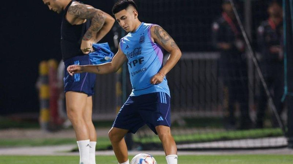 Almada se ejercita con la selección argentina