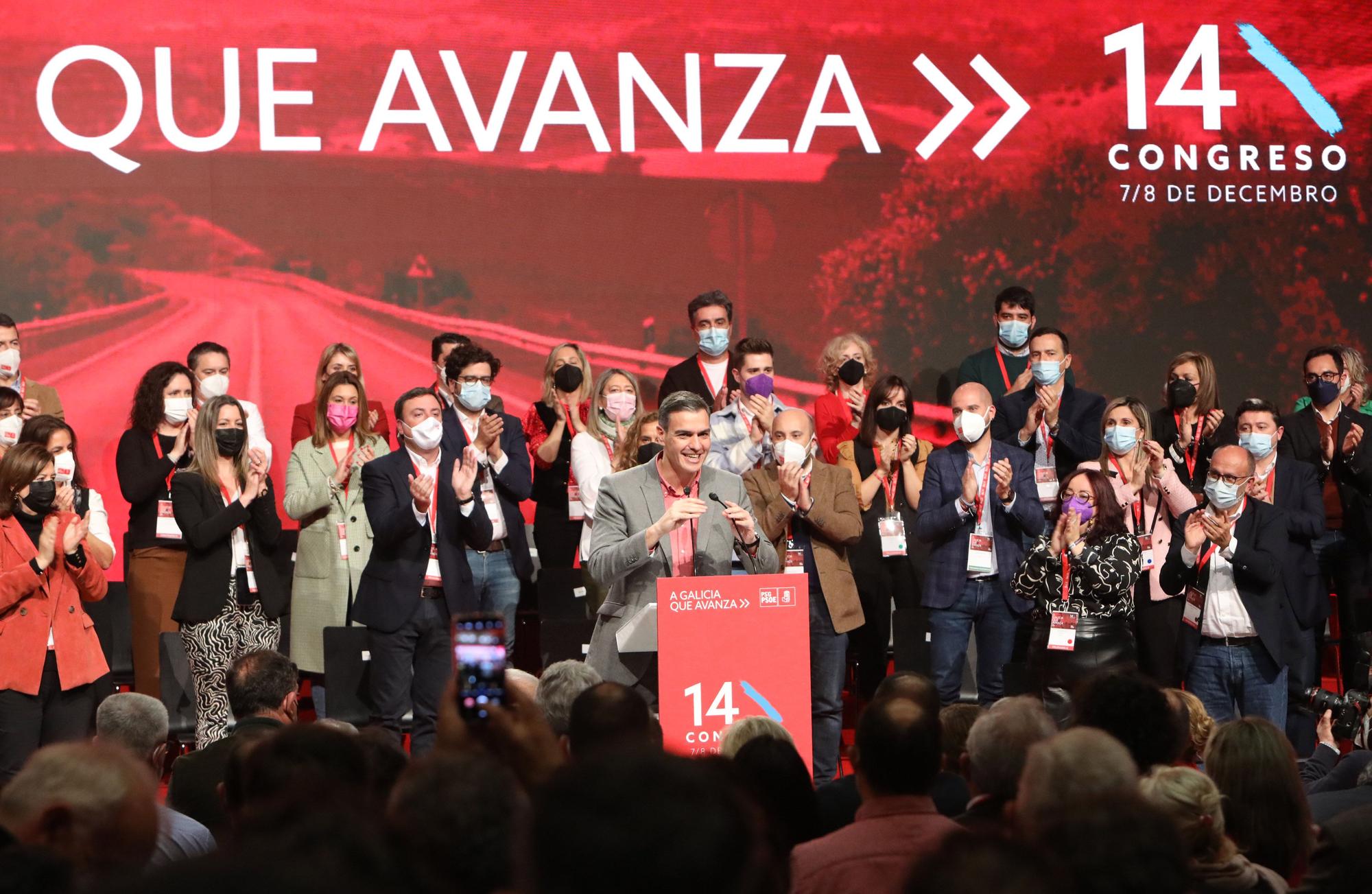 Pedro Sánchez clausura el congreso del PSdeG en Santiago