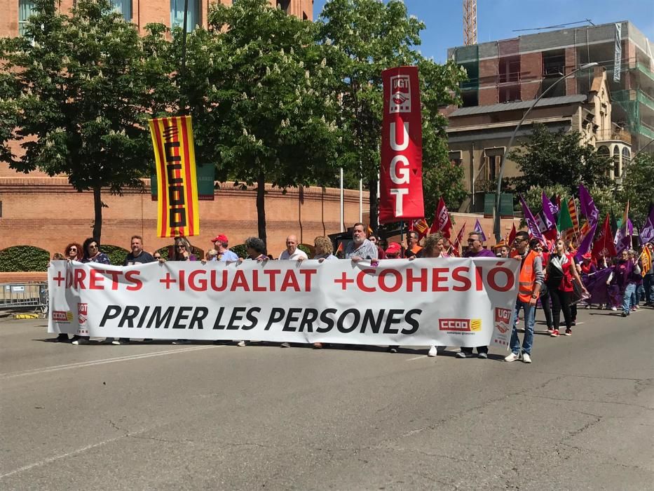 Manifestació del primer de maig a la ciutat de Girona