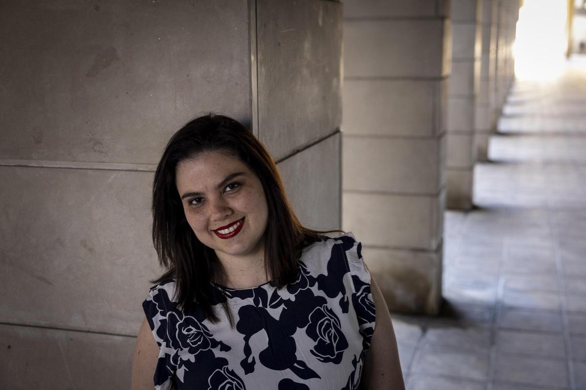 La trabajadora social colombiana Elsa Blumentha, este jueves en Zaragoza.