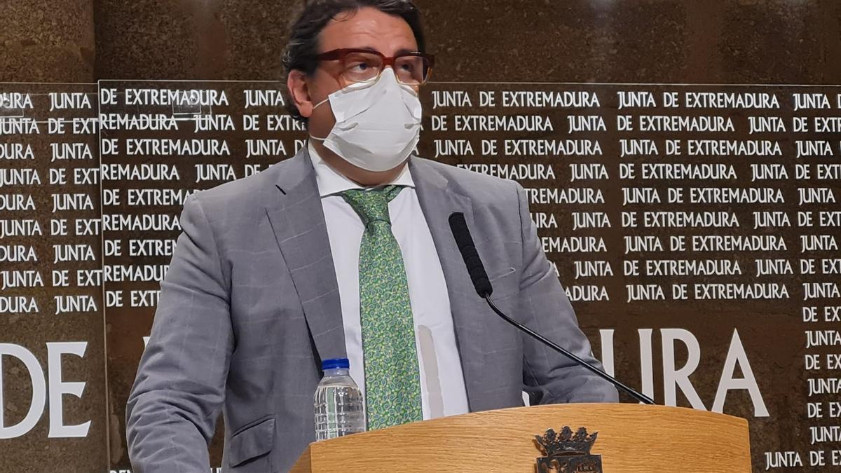 El consejero de Sanidad y Servicios Sociales, José María Vergeles, en rueda de prensa.