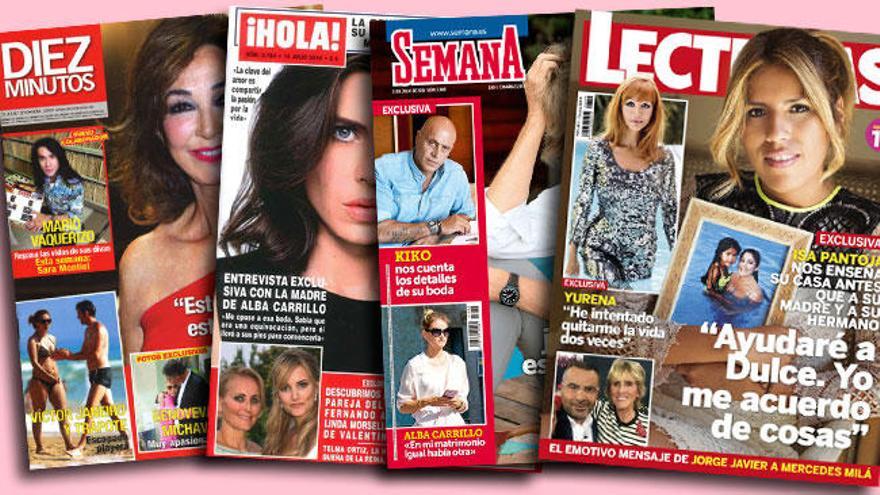 Las portadas de la prensa rosa.