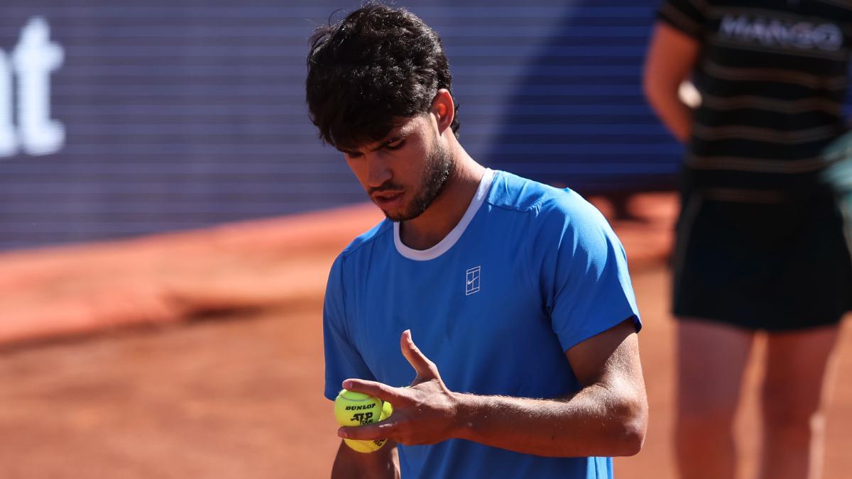 Alcaraz durante su debut en Barcelona
