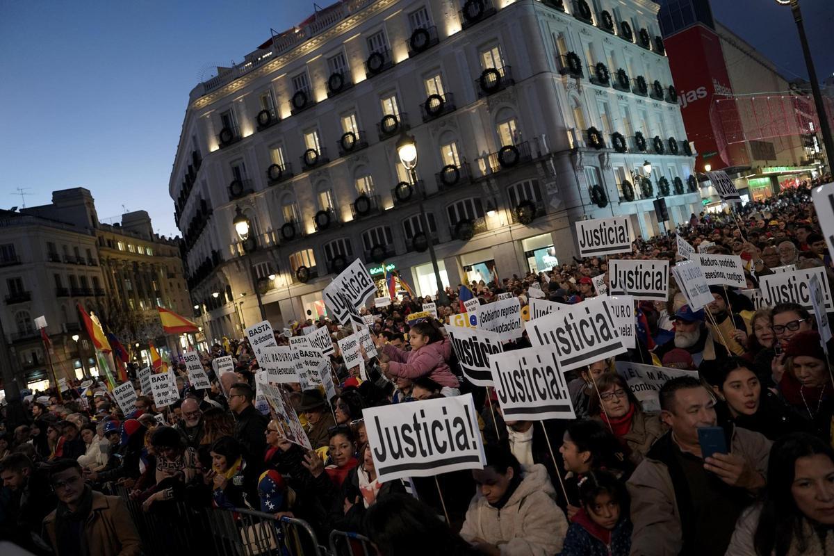 La manifestación convocada en Madrid para apoyar a Edmundo González como presidente electo de Venezuela, en imágenes