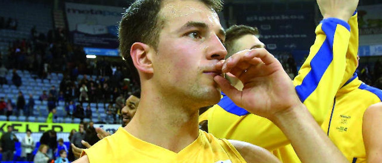 Kevin Pangos, ayer en San Sebastián.