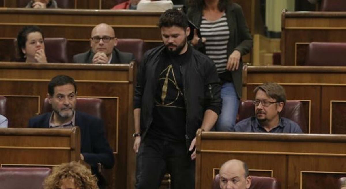 La intervenció de Rufián (ERC) al Congrés després de l’operació de la Guàrdia Civil contra la Generalitat.