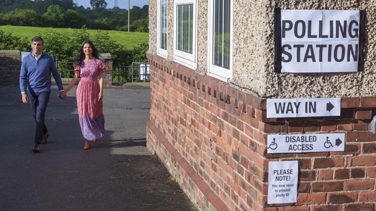 Prime Minister Rishi Sunak votes in UK General Election