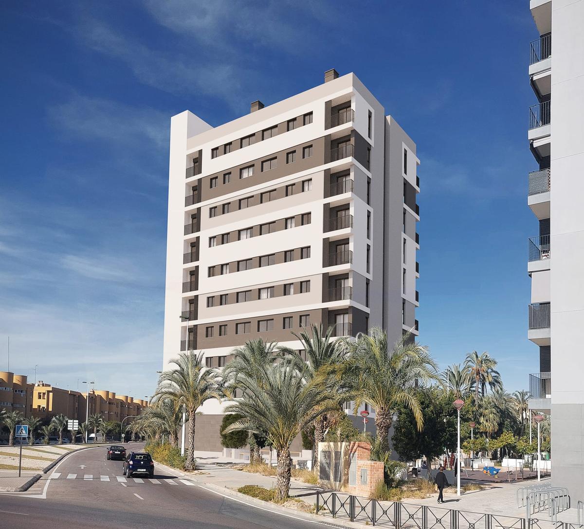 El aspecto que tendrá el edificio de 45 viviendas en San Antón.