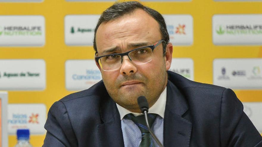 José Lucas Cruz, durante la presentación del acuerdo con el Club Baloncesto Gran Canaria el pasado mes de mayo.