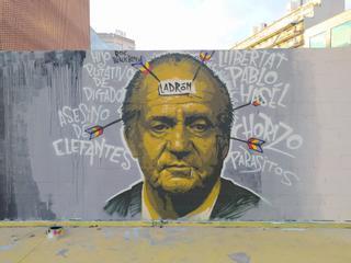 Lío en el ayuntamiento por un grafiti del rey censurado por la Urbana