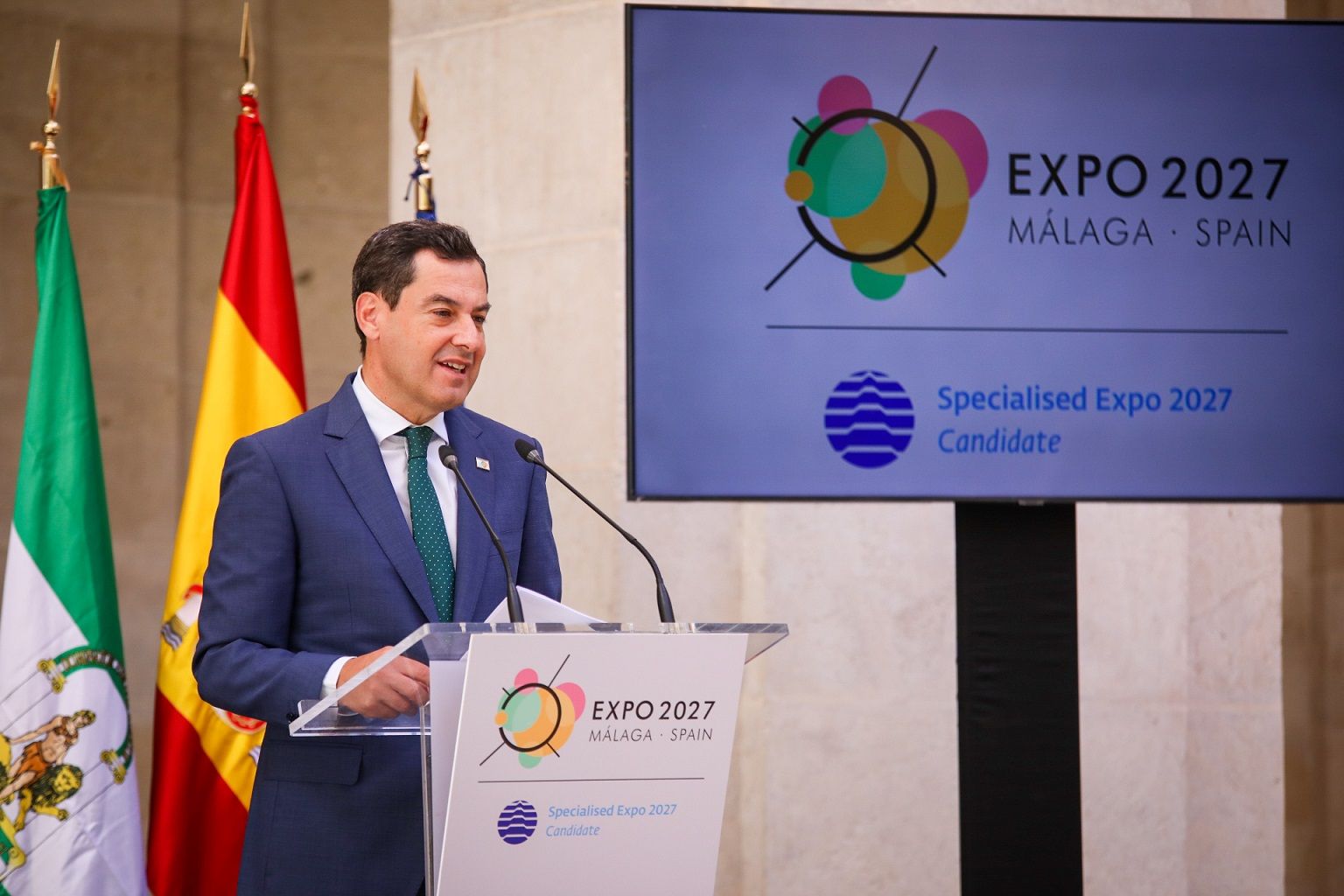 Recepción de la Junta a la delegación del BIE para evaluar la candidatura de Málaga a la Expo 2027