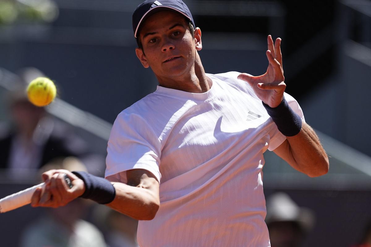 Rafael Jodar of Spain plays against Vit Kopriva of Czech Republic during the Mutua Madrid Open 2026, ATP Masters 1000 and WTA 1000, at La Caja Magica on April 28, 2026 in Madrid, Spain. AFP7 28/04/2026 ONLY FOR USE IN SPAIN. Oscar J. Barroso / AFP7 / Europa Press;2026;SPAIN;SPORT;Tennis;ZSPORT;ZTENNIS;Mutua Madrid Open 2026 - Day 9; Rafael Jodar of Spain plays against Vit Kopriva of Czech Republic during the Mutua Madrid Open 2026, ATP Masters 1000 and WTA 1000, at La Caja Magica on April 28, 2026 in Madrid, Spain. AFP7 28/04/2026 ONLY FOR USE IN SPAIN. Oscar J. Barroso / AFP7 / Europa Press;2026;SPAIN;SPORT;Tennis;ZSPORT;ZTENNIS;Mutua Madrid Open 2026 - Day 9;
