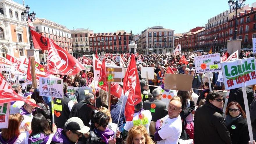 Un momento de la manifestación del Primero de Mayo, en Valladolid.