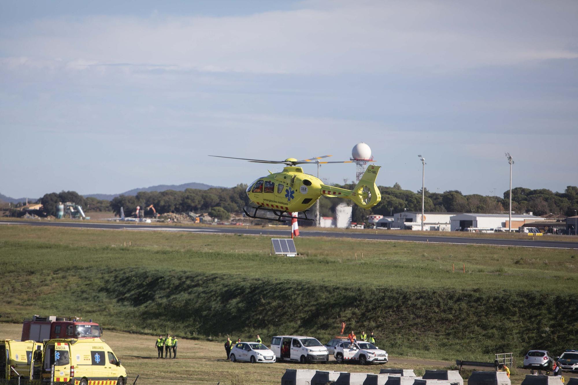 Simulacre d'accident aeri a l'aeroport de Girona