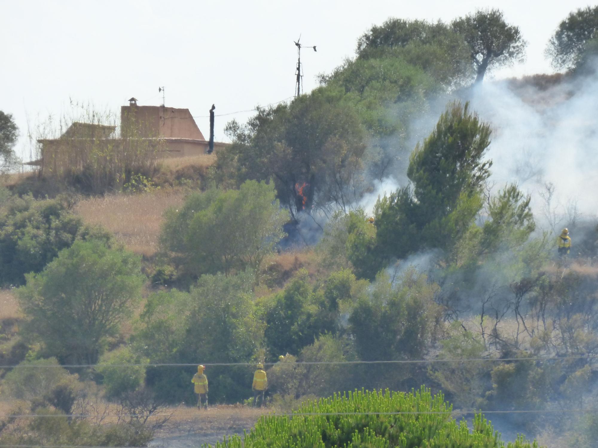 Un incendi ha cremat 3,5 hectàrees al costat de l'Ap7 a Vilafant