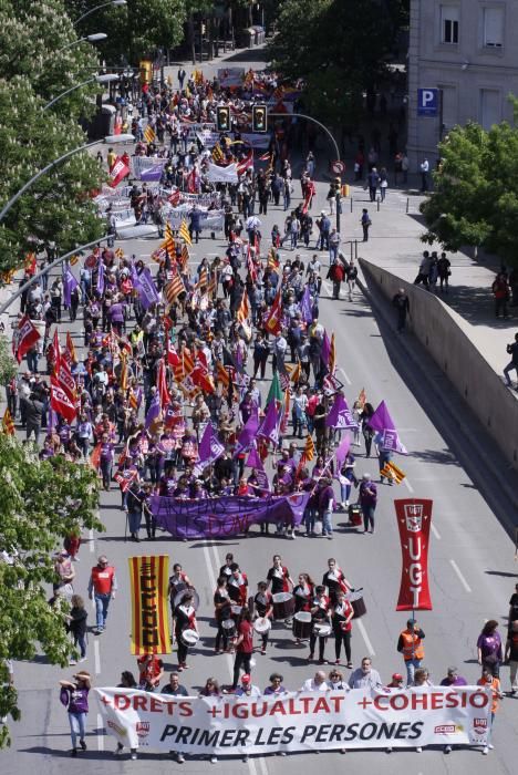 Manifestació del Primer de maig a Girona.