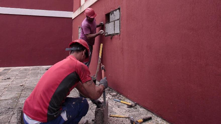 Los trabajos de tapiado realizados recientemente.