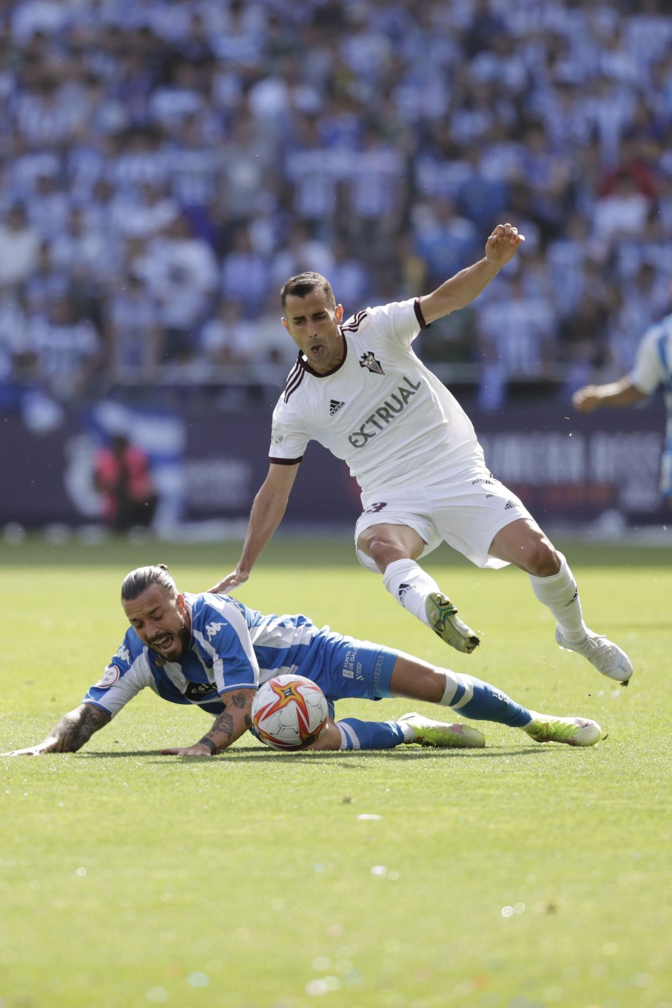 Lance del partido entre el Deportivo y el Albacete en Riazor.