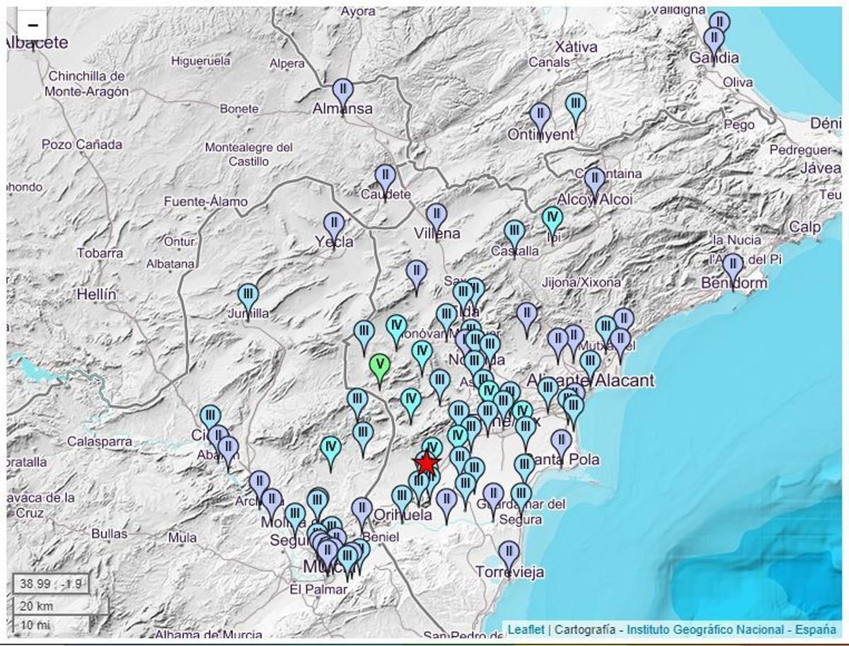 Un terremoto de 4,3 grados se deja sentir en varios municipios de la provincia de Alicante