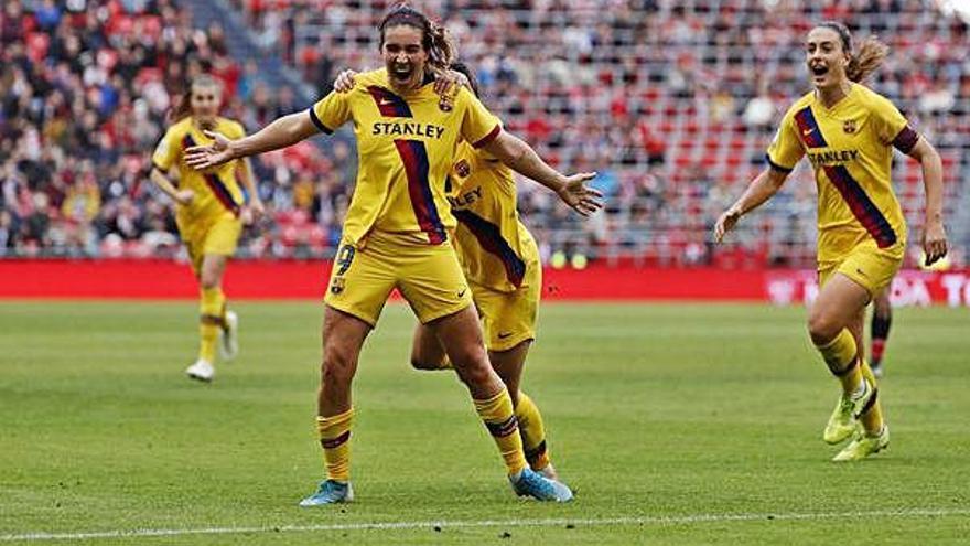 Caldentey celebrant el primer gol d&#039;ahir a San Mamés.