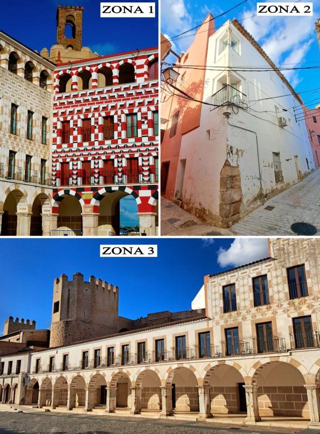 Casas de la plaza Alta. En la parte inferior la torre de los Caballeros.