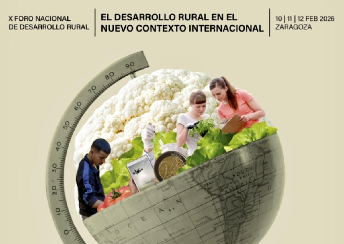 El cartel del X Foro Nacional de Desarrollo Rural, que se desarrolla esta semana en Zaragoza.