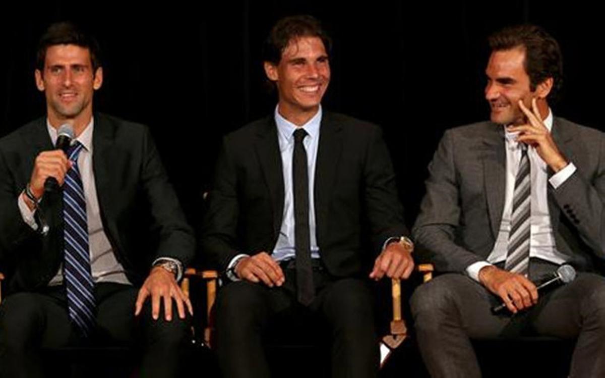 Nadal, Djokovic y Federer junto en la gala de la ATP