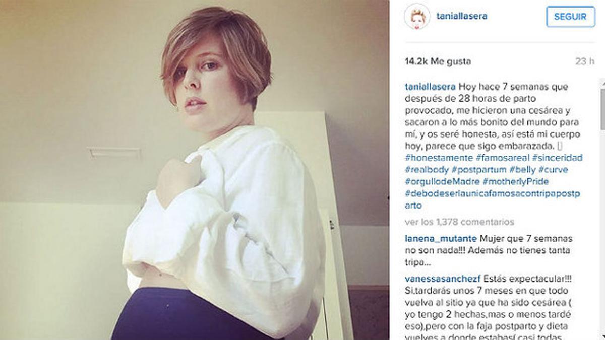 Tania Llasera, en la imagen que ha colgado en su perfil de Instagram.