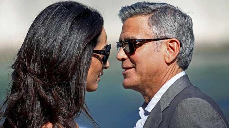 George Clooney y Amal Alamuddin, en Venecia.