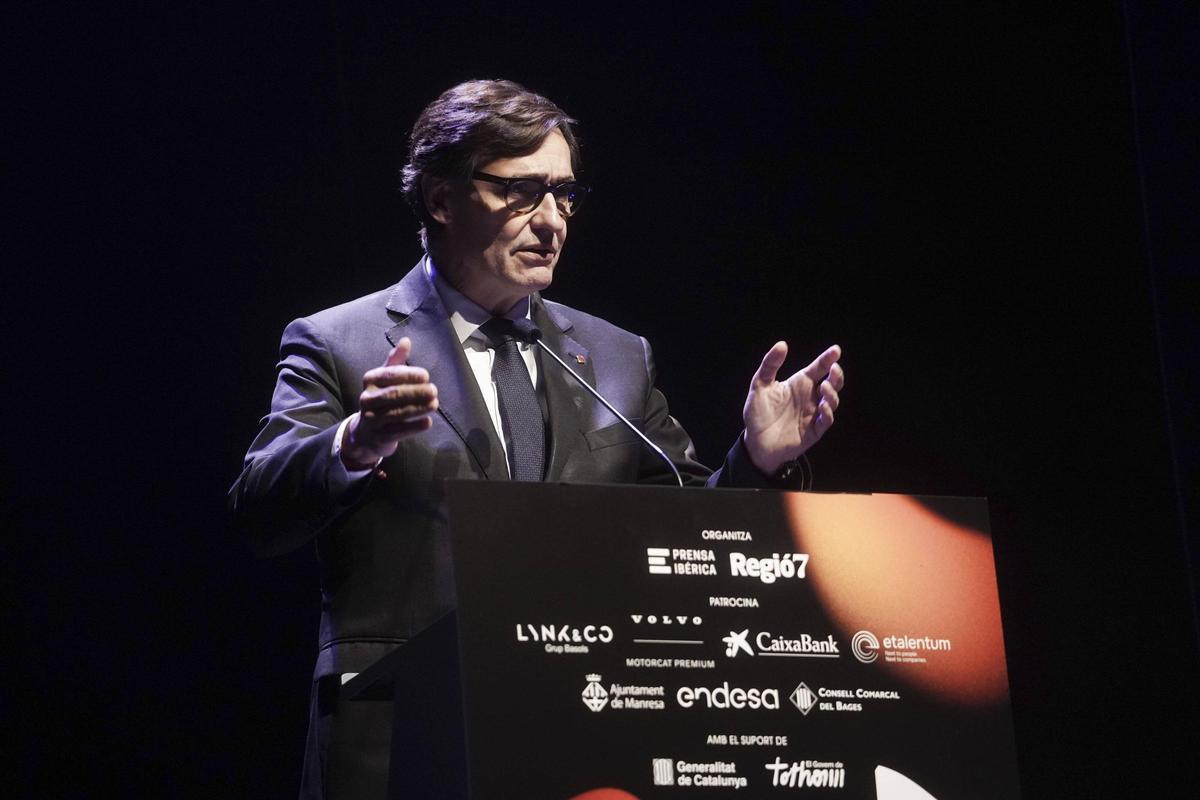 El president Salvador Illa durant el seu parlament