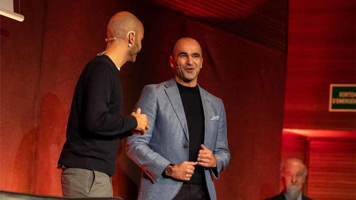 Robert Martínez, durante el homenaje a Cruyff en Barcelona