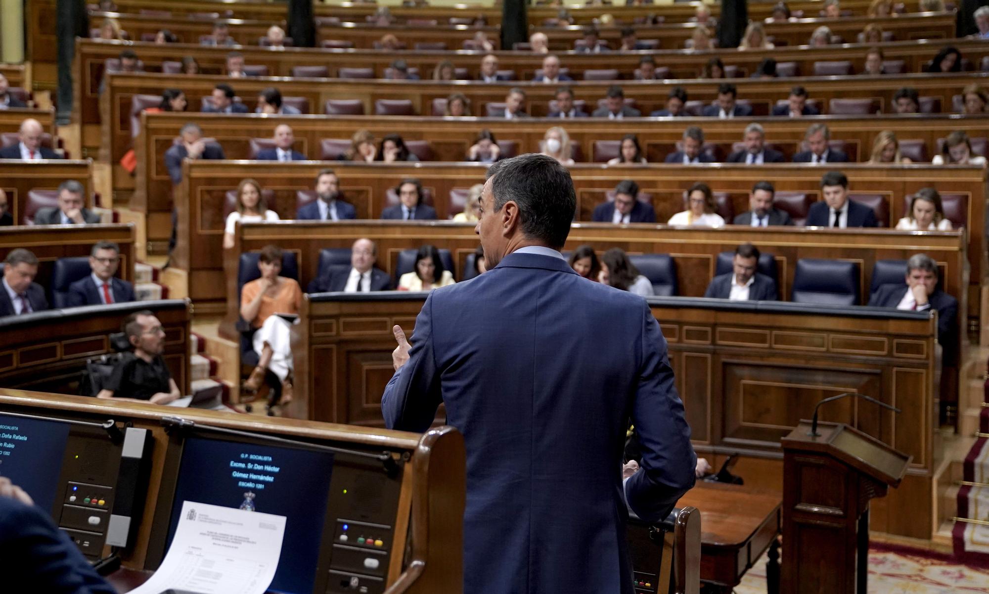 Pedro Sánchez, en el Congreso de los Diputados. JOSÉ LUIS ROCA