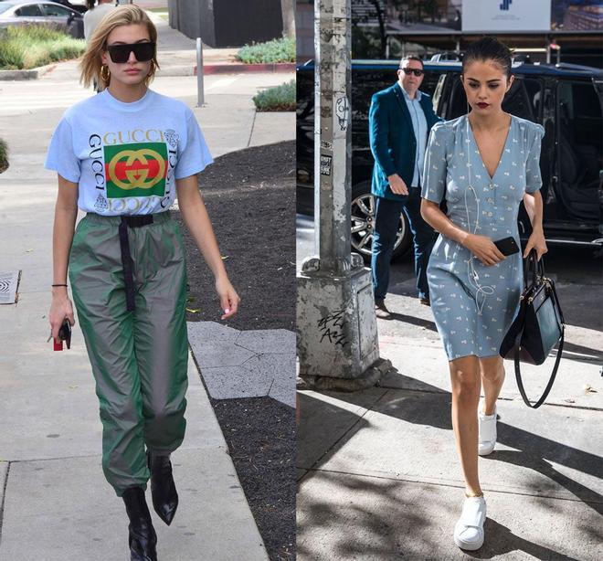 Look casual: Hailey Baldwin vs. Selena Gomez