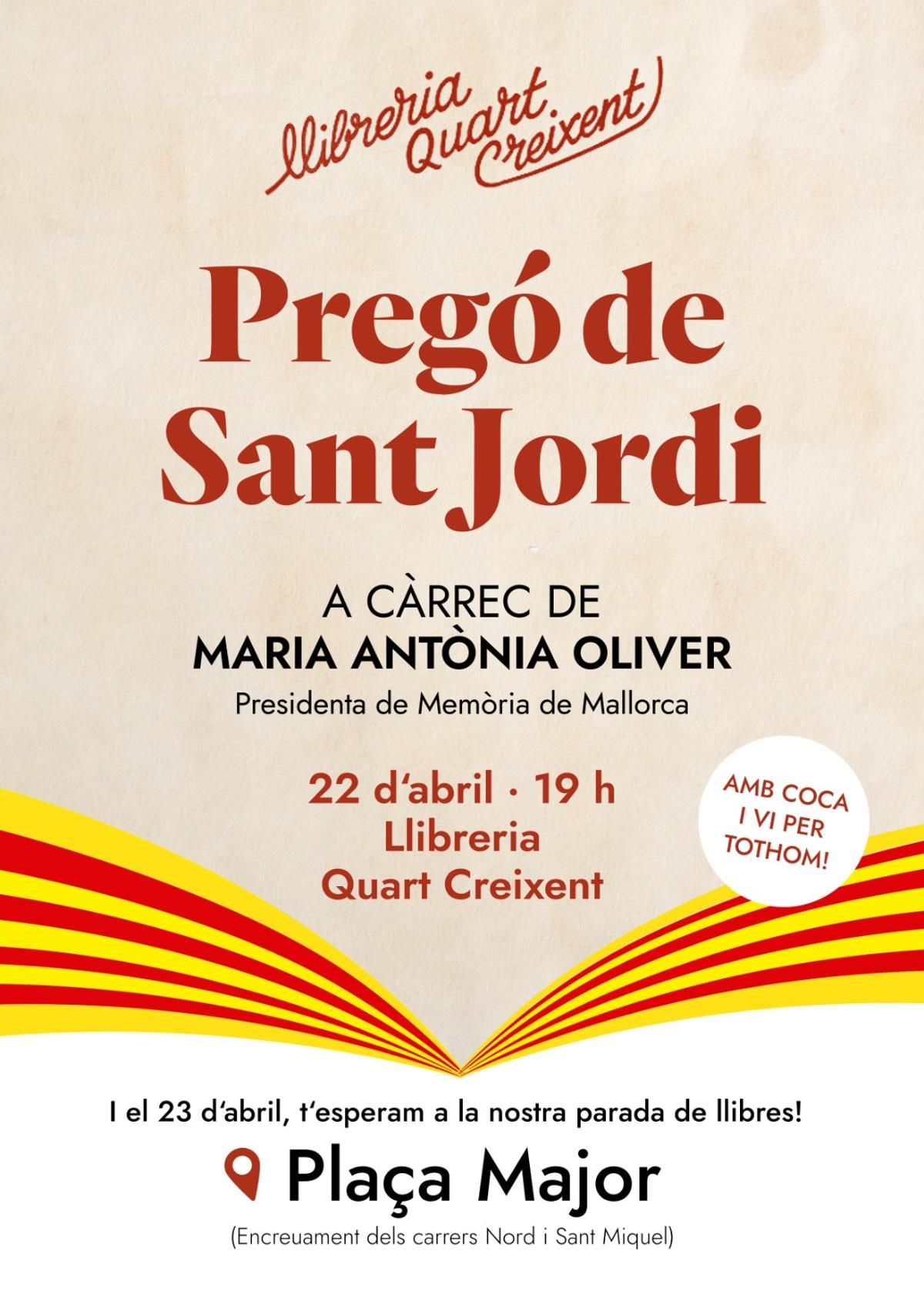 Maria Antònia Oliver pronunciará el pregón de Quart Creixent