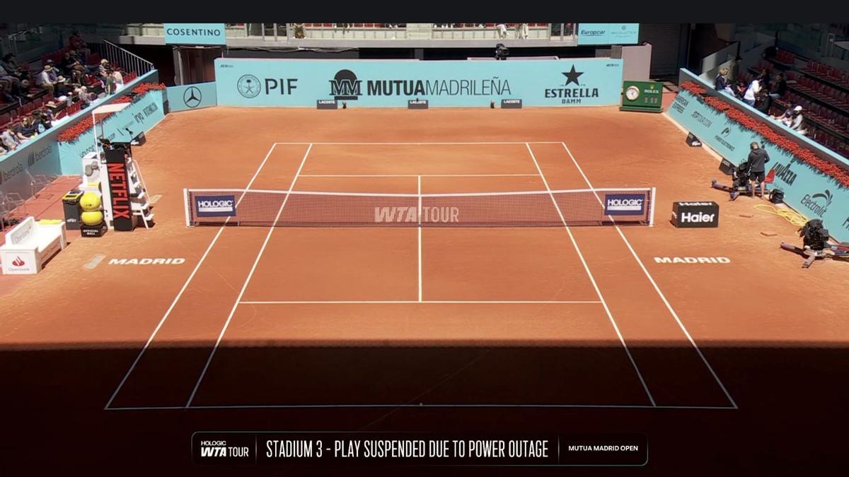 El Mutua Madrid Open suspendido por el apagón
