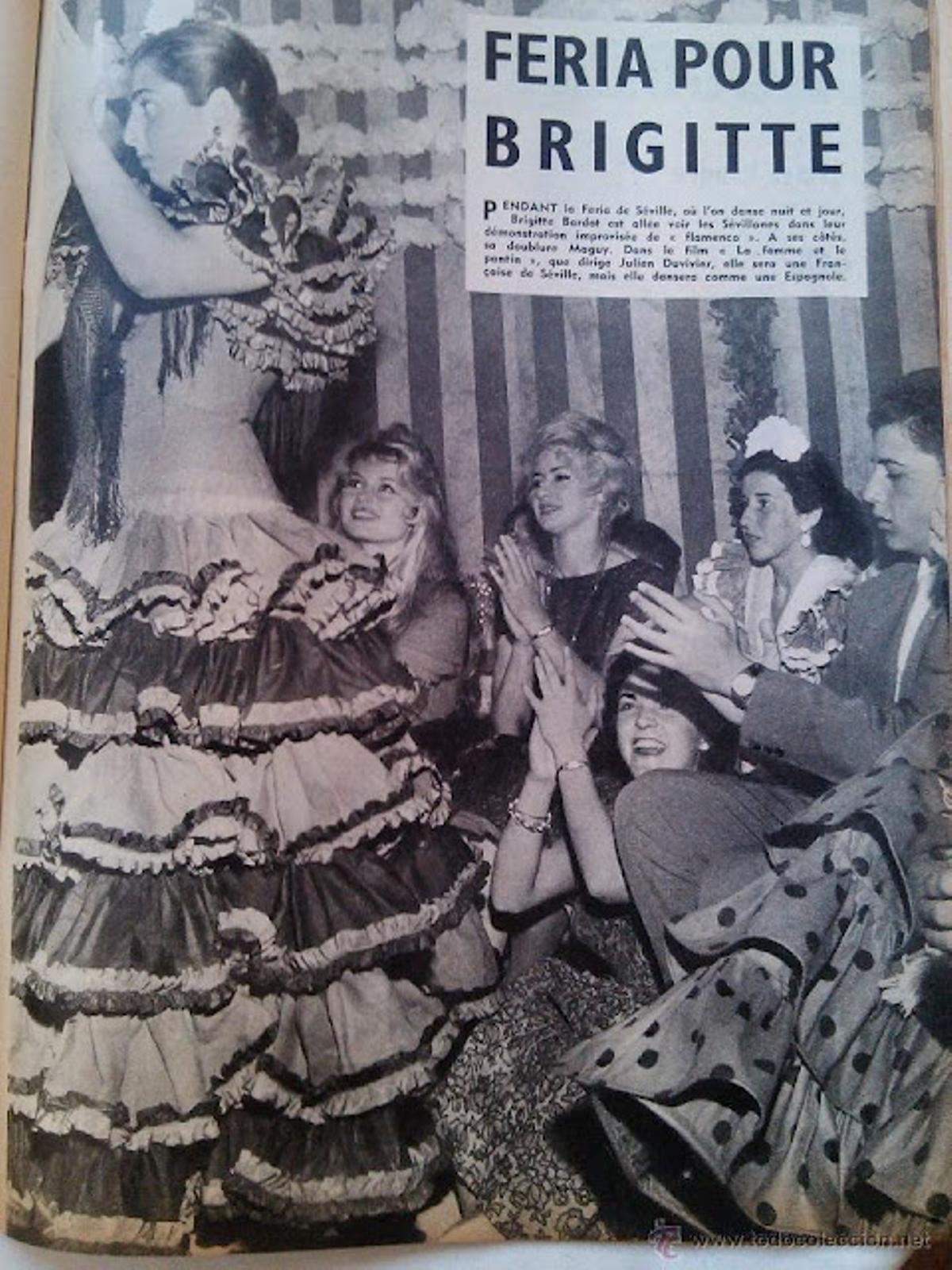 La prensa extranjera recogía la viista de Brigitte Bardot a la Feria de Sevilla