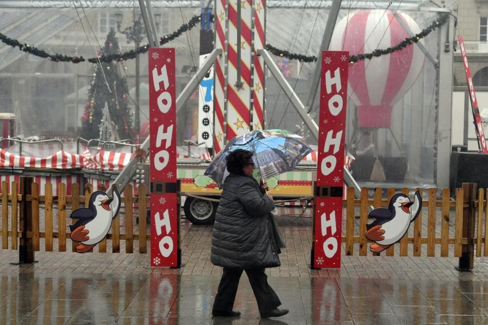 Viento y lluvia en A Coruña, en alerta naranja