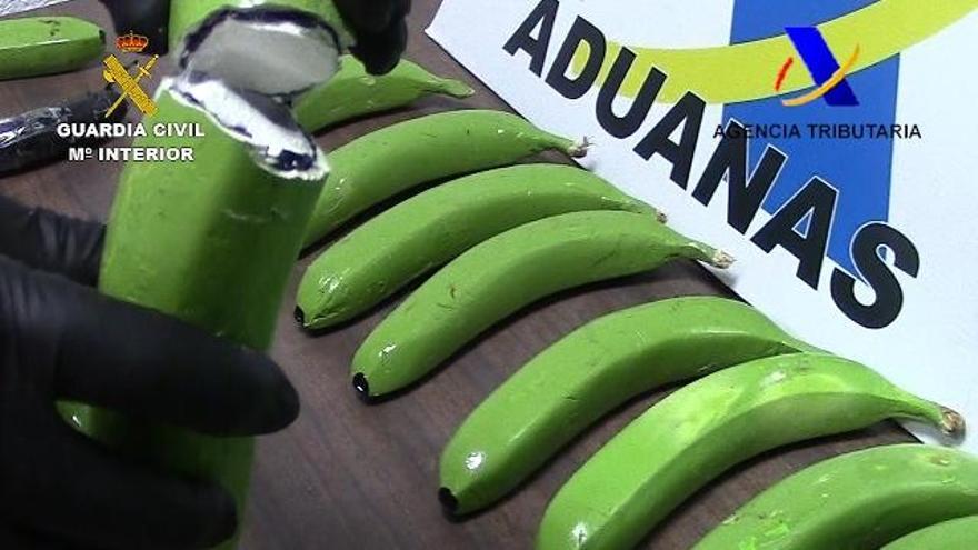 Las bananas en las que se ocultaba la droga.